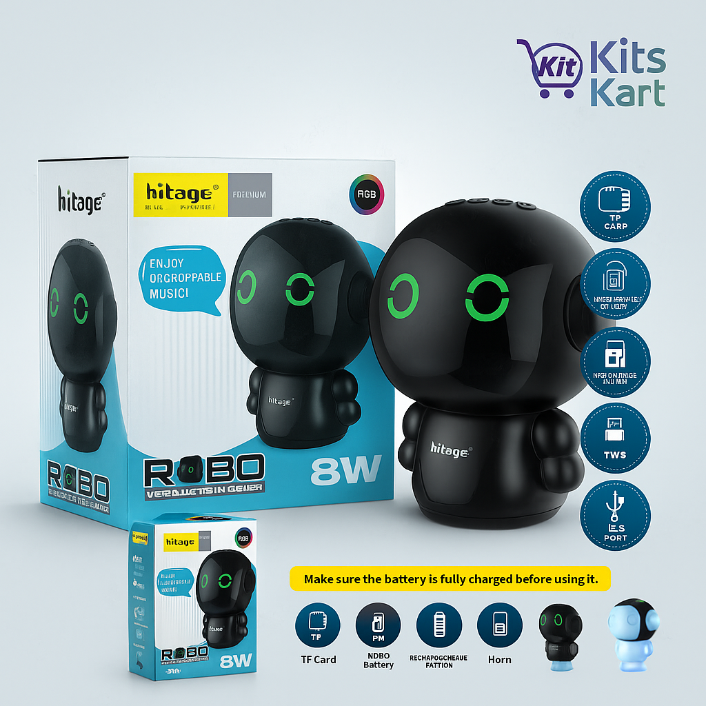 റോബോ V5.3 ബ്ലൂടൂത്ത് സ്പീക്കർ, പ്രീമിയം RGB, 8W