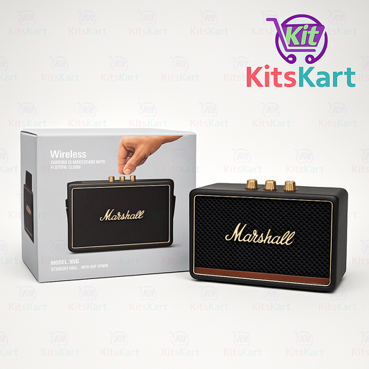 Marshall-Style Wireless Compact Stereo Speaker with Flip Cover, Model M18, Stockwell II