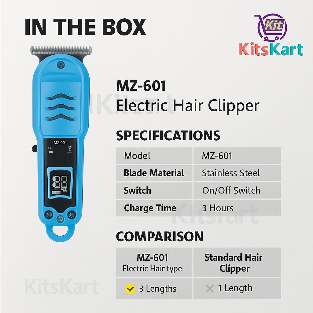 MZ Trimmer MZ-601 - Complete Haircutting & Touch-Up Kit