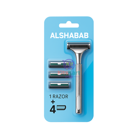 അൽഷബാബ് റേസർ സെറ്റ് - 1 ഹാൻഡിൽ + 4 ബ്ലേഡുകൾ